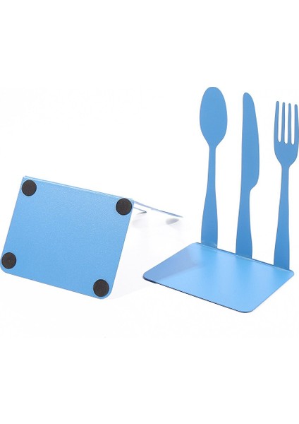 1 Pair Depolama Tutucu Çalışma Okul Ofis Anti Kayma Masası Standları Çatal Kesici Kaşık Şekilli Yemek Kitabı Bookends Ev Mutfak Dergisi | (Yurt Dışından)