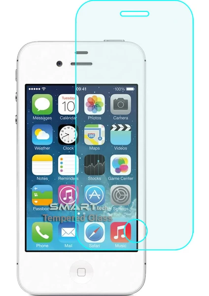 Smart Tech Apple iPhone 4 Temperli Kırılmaz Cam Ekran Koruyucu