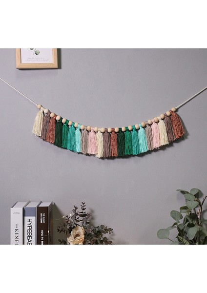10X210 Cm Nordic Makrome Gökkuşağı Halat Dokuma Püskül Duvar Asılı Goblen Süsler Kız Odası Kreş Dekorasyon | Dekoratif Gobiyeller (Yurt Dışından)