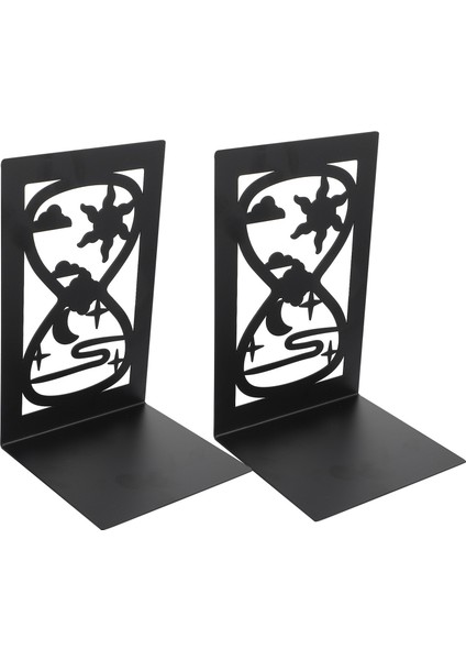 2 Adet Taşınabilir Bookends Demir Raflar Uygun Demir Kitap Durdurucu (Siyah) | (Yurt Dışından)