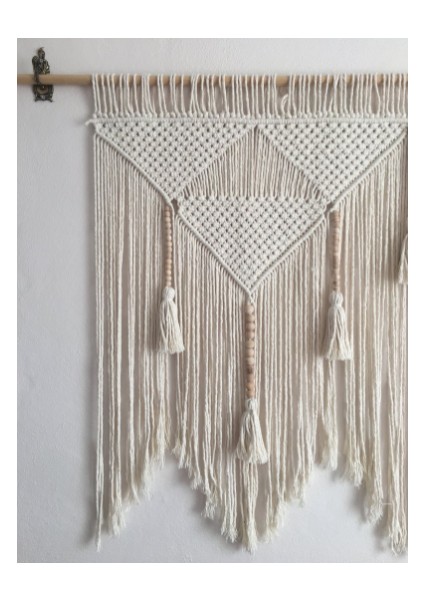 Handwoven Goblen Makrome Duvar Asılı Tulumlar Hippi Duvar Halıları Boho Estetik Yurt Evi Dekor Için | Dekoratif Gobiyeller (Beyaz) (Yurt Dışından)
