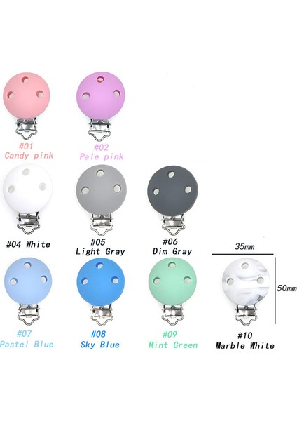 9 Parçalı Bebek Emzik Klip Dairesel Silikon Diş Klip Dıy Bebek Kukla Zincir Emzik Klip Kemirgen |Bebek Diş Klibi (Yurt Dışından)