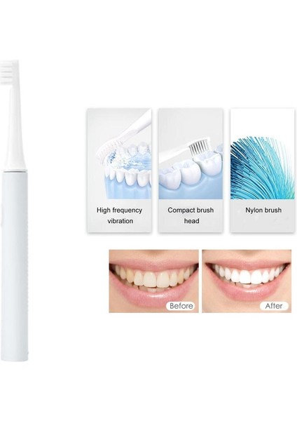 Sonic Elektrikli Diş Fırçası Usb Şarj Edilebilir Uzun Pil Ömrü Akülü Su Geçirmez Ultrasonik Otomatik Diş Fırçası | Elektrikli Diş Fırçaları (Yurt Dışından)