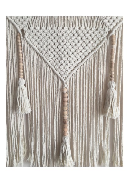 Handwoven Goblen Makrome Duvar Asılı Tulumlar Hippi Duvar Halıları Boho Estetik Yurt Evi Dekor Için | Dekoratif Gobiyeller (Beyaz) (Yurt Dışından)