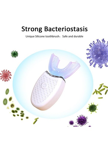 Elektrikli Sonic Otomatik Diş Fırçası Yetişkinler Ağız 360 Derece U Tipi Abs 4 Modları Ultrasonik Elektrikli Tembel Diş Fırçası | Elektrikli Diş Fırçaları (Yurt Dışından)