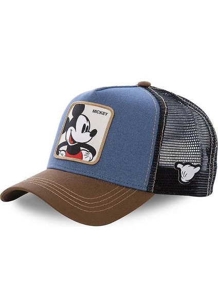 Anime Karikatür Mickey Donald Duck Snapback Pamuk Beyzbol Şapkası, Erkekler Kadınlar Kalça (Mickey Blue) (Yurt Dışından)