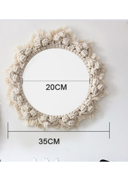 Makrome Goblen Duvar Asılı Dekoratif Ayna Bohemia Yaratıcı Ev Sanat Duvar Süslemeleri Boho Dekor Ev | Dekoratif Gobiyeller (Yurt Dışından)
