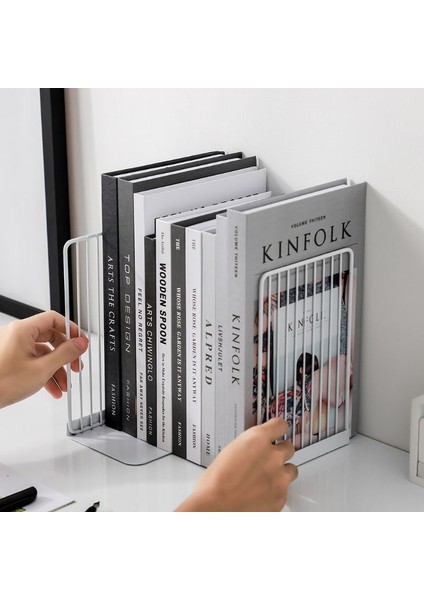 1 Çift Bookends Kitap Standı Destek Basit Demir Masaüstü Kaymaz Raf Raf Tutucu Dergisi Organizatör | (Yurt Dışından)