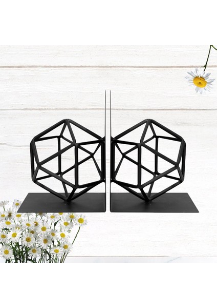 1 Çift Demir Sanat Geometri Bookends Pratik Nonskid Ağır Hizmet Binası Binası Books Destekler Dvds Dergileri | (Yurt Dışından) fırsatları