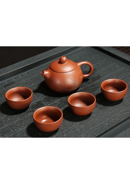 Taşınabilir Çaydanlık Set Mor Kum Seramik 4 Bardak Ve İle Mading 1 Pot Ev Ofis Için Uygun Drinkware Chines Kung Fu Çay Seti | Çaydanlıklar (Yurt Dışından)