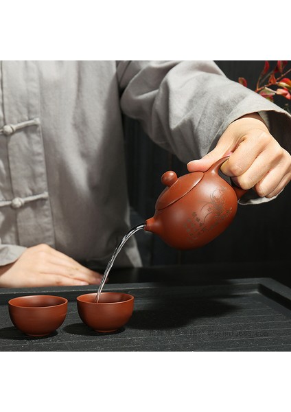 Taşınabilir Çaydanlık Set Mor Kum Seramik 4 Bardak Ve İle Mading 1 Pot Ev Ofis Için Uygun Drinkware Chines Kung Fu Çay Seti | Çaydanlıklar (Yurt Dışından)