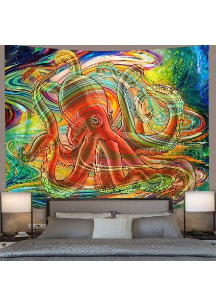 Yağlıboya Goblen Psychedelic Octopot Duvar Oturma Odası Yatak Odası Için Asılı Goblenler Ev Dekor | Dekoratif Gobiyeller (Yurt Dışından)
