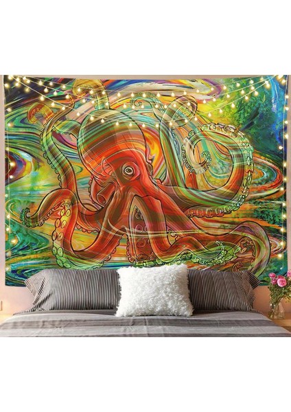 Yağlıboya Goblen Psychedelic Octopot Duvar Oturma Odası Yatak Odası Için Asılı Goblenler Ev Dekor | Dekoratif Gobiyeller (Yurt Dışından)