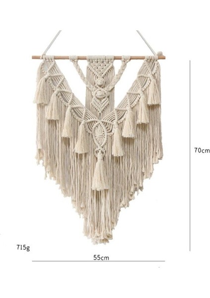 70X5 Cm Makrome Dokuma Goblen Duvar Asılı Halı Bohemian Püsküller Chic Oturma Odası Başucu Porch Ev Noel Düğün Süs | Dekoratif Gobiyeller (Yurt Dışından)