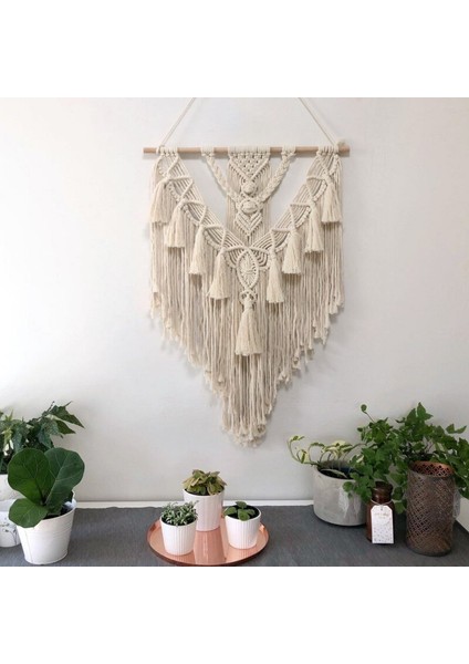 70X5 Cm Makrome Dokuma Goblen Duvar Asılı Halı Bohemian Püsküller Chic Oturma Odası Başucu Porch Ev Noel Düğün Süs | Dekoratif Gobiyeller (Yurt Dışından)