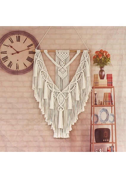 70X5 Cm Makrome Dokuma Goblen Duvar Asılı Halı Bohemian Püsküller Chic Oturma Odası Başucu Porch Ev Noel Düğün Süs | Dekoratif Gobiyeller (Yurt Dışından)