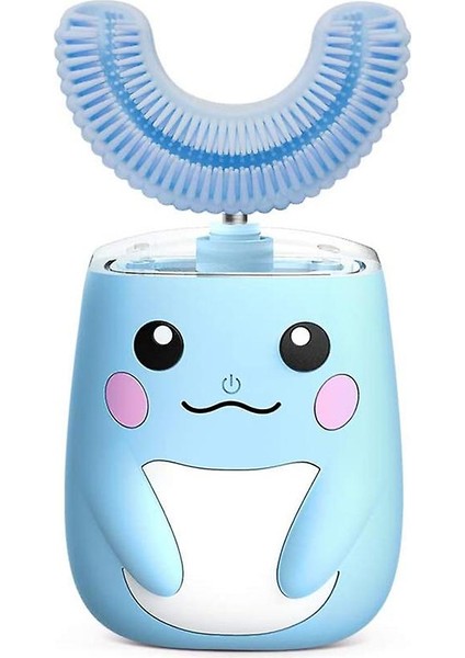 Ultrasonik Çocuklar Elektrikli Diş Fırçası Akıllı Zamanlayıcı Ipx7 Toddlers Için 2-8 Yıl (Mavi) (Yurt Dışından)