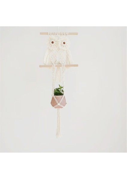 Baykuşlar Dream Catchers Goblen Çiçek Asılı Pot Halat Net Makrome Bitki Askı Saksı Ev Duvar Dekorasyon Için | Dekoratif Gobiyeller (Beyaz) (Yurt Dışından)