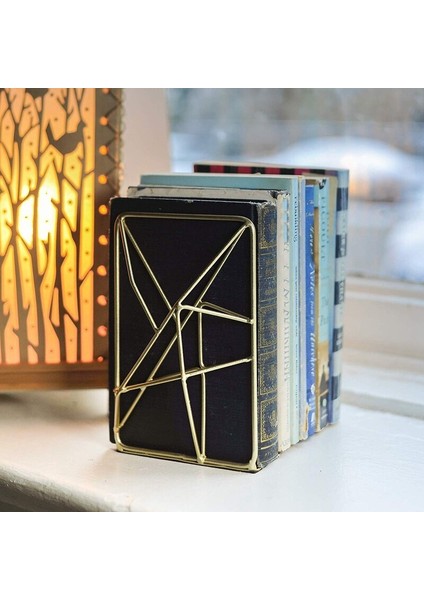 Mat Bitirmek İle 2 Adet Geometrik Bookends Dekoratif Demir Kitap Tıpalar Endüstriyel / Ev / Ofis Yaratıcı Raf Dekor Rustik Dekor | (Yurt Dışından) modelleri