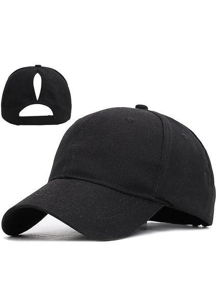 Yaz-At Kuyruğu Snapback, Pamuklu Pamuk, Spor Kapakları (Siyah) (Yurt Dışından)