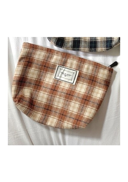 Ekose Makyaj Çantası Büyük Kozmetik Organizatör Kadın Seyahat Tuvalet Çantası Güzellik Kılıfı Makyaj Fırça Saklama Kutusu | Kozmetik Çanta Ve Davalar (Kahverengi) (Yurt Dışından) fiyatları