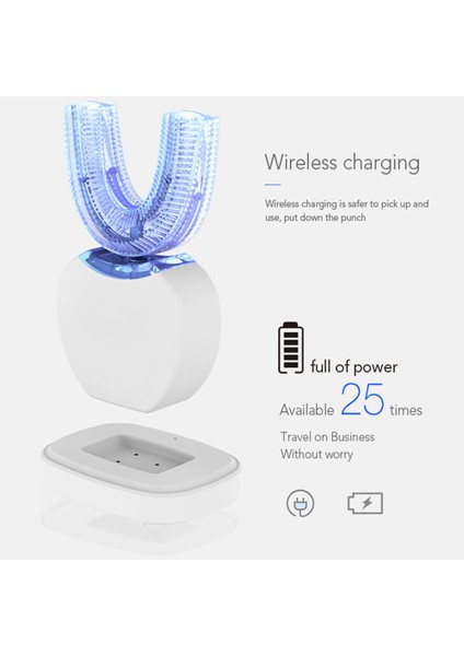 360 Derece Sonic Otomatik Elektronik Diş Fırçası 60 Ml Sıvı Köpüklü Diş Macunu İle Ultrasonik Silikon U Şekilli Kafa | Elektrikli Diş Fırçaları (Yurt Dışından)