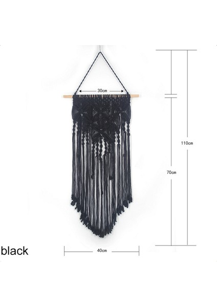 40 * 70 Cm Dokuma Duvar Sanatı Boho Stil En Iyi Hediye Duvar Asılı Makrome Goblen Kelebekler Desen El Yapımı Ev Dekor | Dekoratif Gobiyeller (Siyah) (Yurt Dışından)