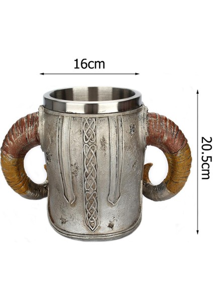 Paslanmaz Çelik Kafatası Kupa Viking Içme Kupası Iskelet Reçine Bira Stein Tankard Kahve Kupa Çay Kupası Cadılar Bayramı Bar Drinkware Hediye | Kupalar (Altın) (Yurt Dışından)