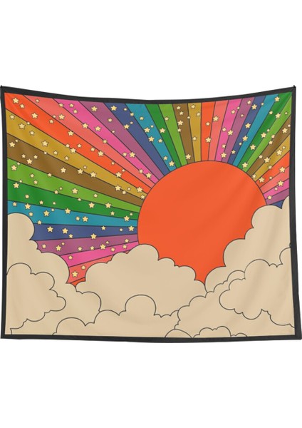 Estetik Goblen Duvar Asılı Gökkuşağı Ev Duvar Dekor Psychedelic Goblen Dekor Oturma Odası Yatak Odası Bohemian Baskı | Dekoratif Gobiyeller (Yurt Dışından)