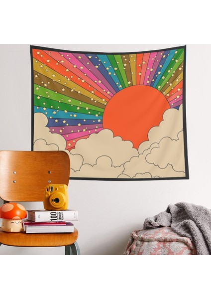 Estetik Goblen Duvar Asılı Gökkuşağı Ev Duvar Dekor Psychedelic Goblen Dekor Oturma Odası Yatak Odası Bohemian Baskı | Dekoratif Gobiyeller (Yurt Dışından) fiyatları