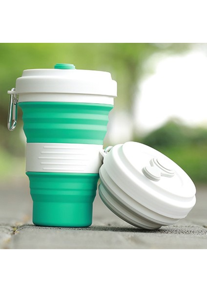 Yaratıcı 550 Ml Katlanır Silikon Fincan Seyahat Taşınabilir Su Kupası Silika Kahve Kupa Teleskopik Içme Katlanabilir Kupalar | Kupalar (Yeşil) (Yurt Dışından)