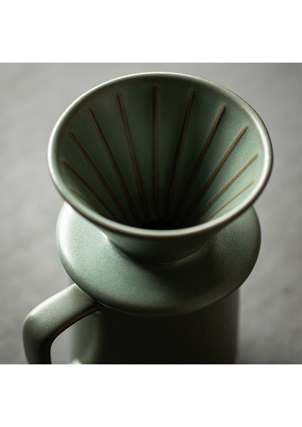 Nordic El Yıkanmış Kahve Filtresi Fincan Seramik Damla Tipi Kahve Fincanı Konik Tek Delik Süt Kupa Seramik Basit Çay Bardağı Drinkware | Kupalar (Yeşil) (Yurt Dışından)