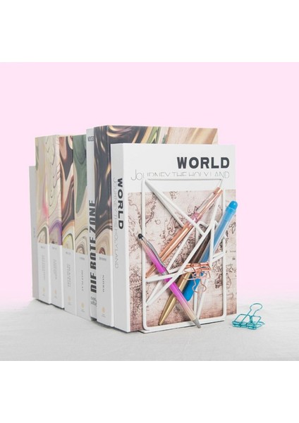 1 Çift Metal Demir Bookends Okuma Kitap Desteği Masaüstü Ofis Doküman Dergisi Organizatör Standı Raf Tutucu | Bookends (Yurt Dışından) fiyatları