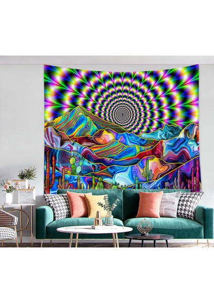 Psychedelic Desen Çocuk Yatak Odası Duvar Asılı Goblen Hippi Ev Dekor Battaniye Dekorasyon Murale Chambre | Dekoratif Gobiyeller (Yurt Dışından)