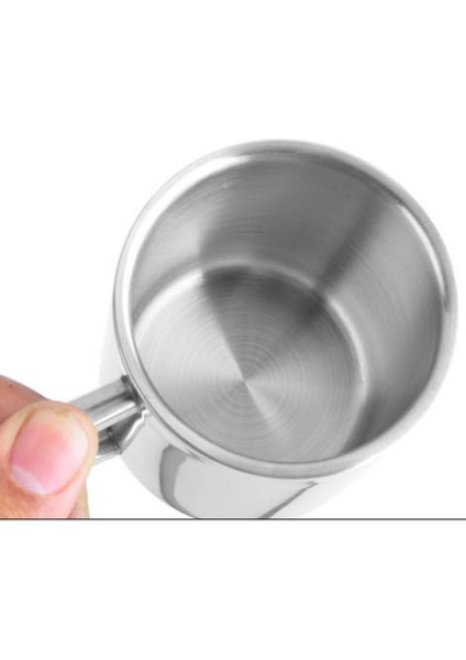 Dayanıklı Paslanmaz Çelik Kahve Kupa 1 Adet 300 Ml Taşınabilir Çift Duvar Seyahat Tumbler Kahve Kupa Çay Kupası | Kupası (Gümüş) (Yurt Dışından)