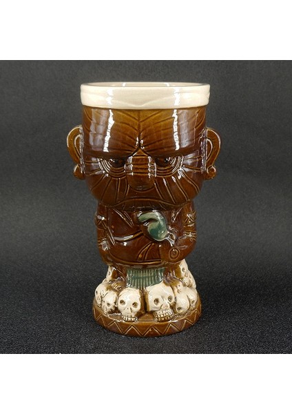 Kupa Tiki Tumblers Seramik Hawaii Partisi Kupalar Gözlük | Parti Kupaları | Seramik Tumblerglasses Kupaları (Kahverengi) (Yurt Dışından)