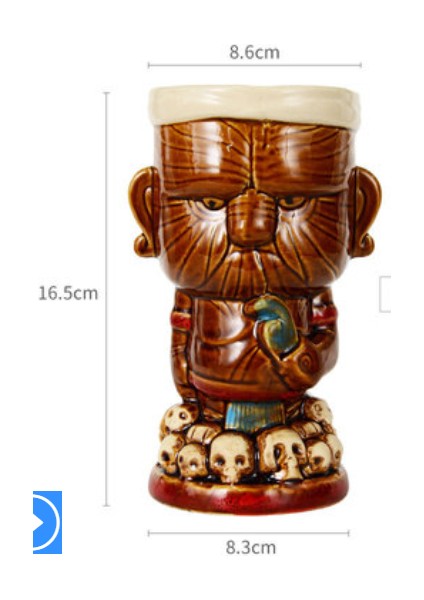 Kupa Tiki Tumblers Seramik Hawaii Partisi Kupalar Gözlük | Parti Kupaları | Seramik Tumblerglasses Kupaları (Kahverengi) (Yurt Dışından)