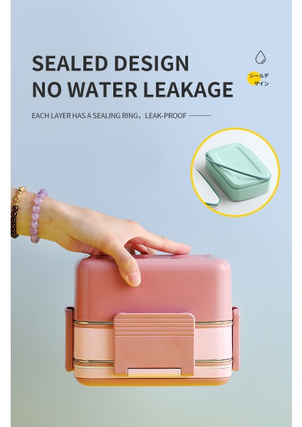 1 Adet Pembe Paslanmaz Çelik Öğle Yemeği Kutusu Çocuklar Için Taşınabilir Sızdırmaz Bento Kutusu Sofra Gıda Saklama Kabı | Öğle Yemeği Kutuları (Yurt Dışından)