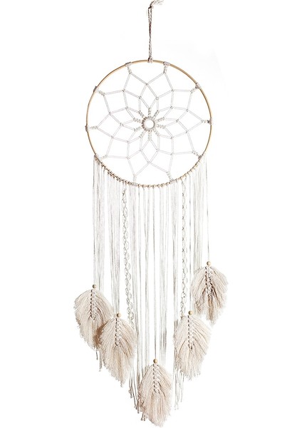 Bohemian Chic Makrome Duvar Asılı Goblen Mandala Ay Dreamcatcher Duvar Dekor Boho Dokuma Örme Goblenler Ev Dekorasyon | Dekoratif Gobiyeller (Yurt Dışından)