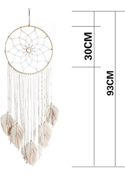 Bohemian Chic Makrome Duvar Asılı Goblen Mandala Ay Dreamcatcher Duvar Dekor Boho Dokuma Örme Goblenler Ev Dekorasyon | Dekoratif Gobiyeller (Yurt Dışından)