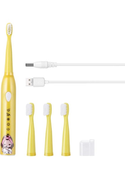 5 Modu Sonic Elektrikli Diş Fırçası Çocuk Usb Şarj Edilebilir Karikatür Waterproo Diş Diş Fırçası Kid Için 4 Yedek Kafaları | Elektrikli Diş Fırçaları (Yurt Dışından)