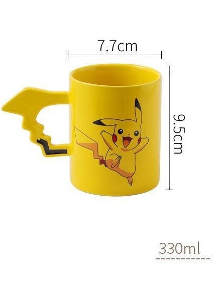 330 Ml Karikatür Karikatür Seramik Kahve Fincanı Ev Kahvaltı Süt Çay Kupası Sevimli Karikatür Çocuk Su Kupası Yaratıcı Hediye | Kupalar (Sarı) (Yurt Dışından)