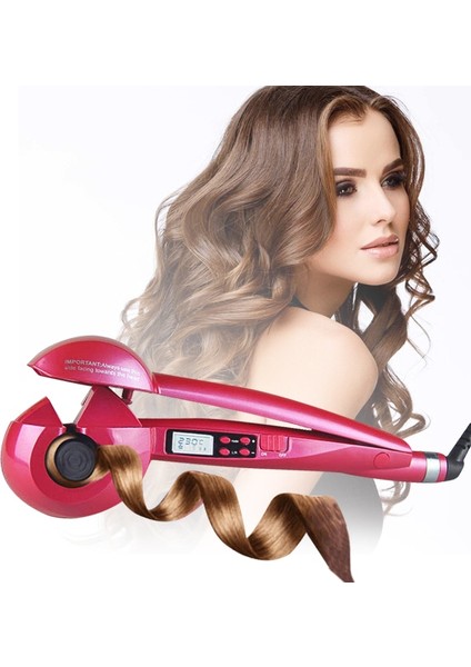 Yeni Lcd Otomatik Saç Bigudi Sihirli Curling Demir Kadınlar Dalga Saç Şekillendirici Araçları Seramik Isıtma Anti Perm Lady Için Curl Styler | Curling Irons (Pembe) (Yurt Dışından)