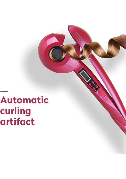 Yeni Lcd Otomatik Saç Bigudi Sihirli Curling Demir Kadınlar Dalga Saç Şekillendirici Araçları Seramik Isıtma Anti Perm Lady Için Curl Styler | Curling Irons (Pembe) (Yurt Dışından)