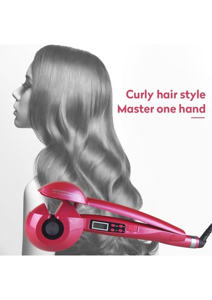 Yeni Lcd Otomatik Saç Bigudi Sihirli Curling Demir Kadınlar Dalga Saç Şekillendirici Araçları Seramik Isıtma Anti Perm Lady Için Curl Styler | Curling Irons (Pembe) (Yurt Dışından)