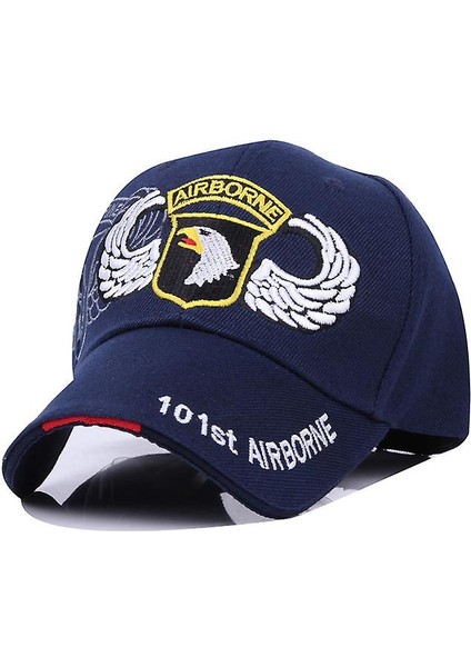 Adam Beyzbol Şapkası Amerikan Ordusu 101 Havadan Division Hatıra Spor Kapağı Nefes Pamuk Nakış Snapback Şapka Sunhat Erkekler Şapka Koyu Mavi (Yurt Dışından)