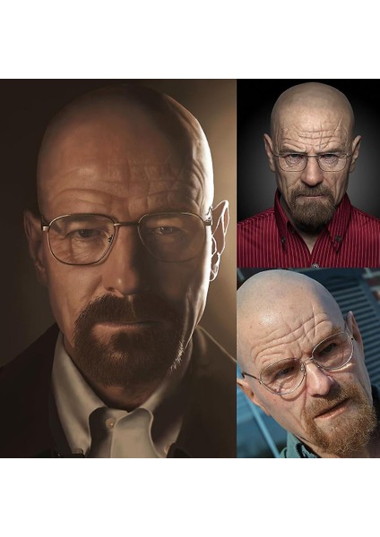 Lateks Maske Breaking Bad Profesör Bay Beyaz Gerçekçi Kostüm Cadılar Bayramı Cosplay Sahne (Yurt Dışından) modelleri