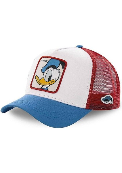 Anime Karikatür Mickey Donald Duck Snapback Pamuk Beyzbol Şapkası, Erkekler Kadınlar Kalça (Donald Duck White) (Yurt Dışından)