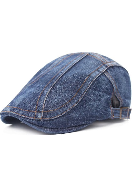 Denim Bere Erkekler Cap Ilkbahar Yaz Şapkası (Yurt Dışından)