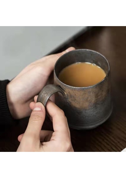 Stoneware El Yapımı Japon Tarzı Vintage Kahve Fincanı Öğleden Sonra Çay Seramik Kupa Seti Retro Kahve Kupası | Kupalar (Gümüş) (Yurt Dışından) fırsatları